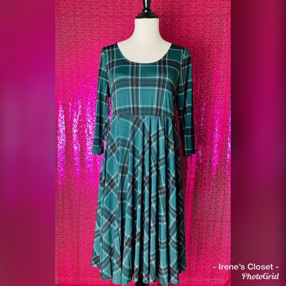 Torrid Green Plaid Skater Dress